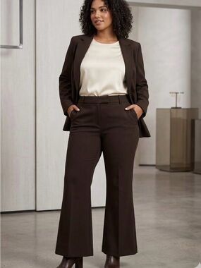 George Dark Brown Boot-Cut Dress Pants